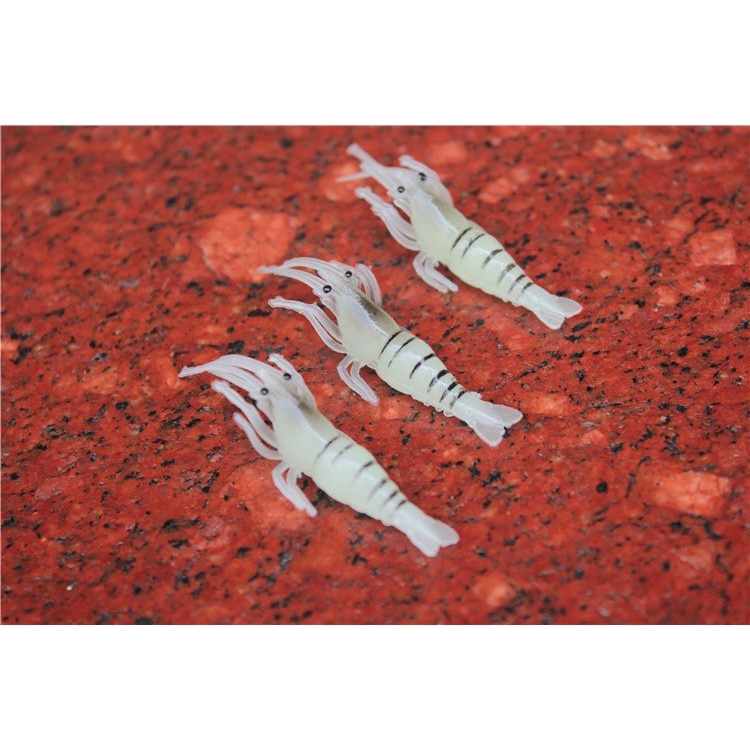 10pcs 1.3g/4cm Soft Shrimp Lure Fishing Bait With Hook Silicone Prawn River Lake