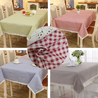 Khăn trải bàn canvas vải bố sọc caro nhỏ KB017 Pink Xinh Decor xanh lá xanh dương đỏ nâu