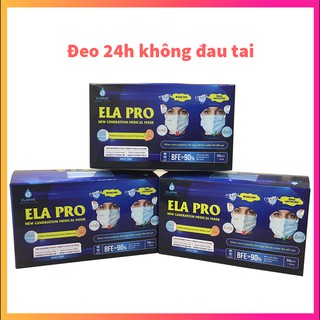 Khẩu trang y tế 24h không đau tai Ela Pro kháng khuẩn 4 lớp có bán lẻ