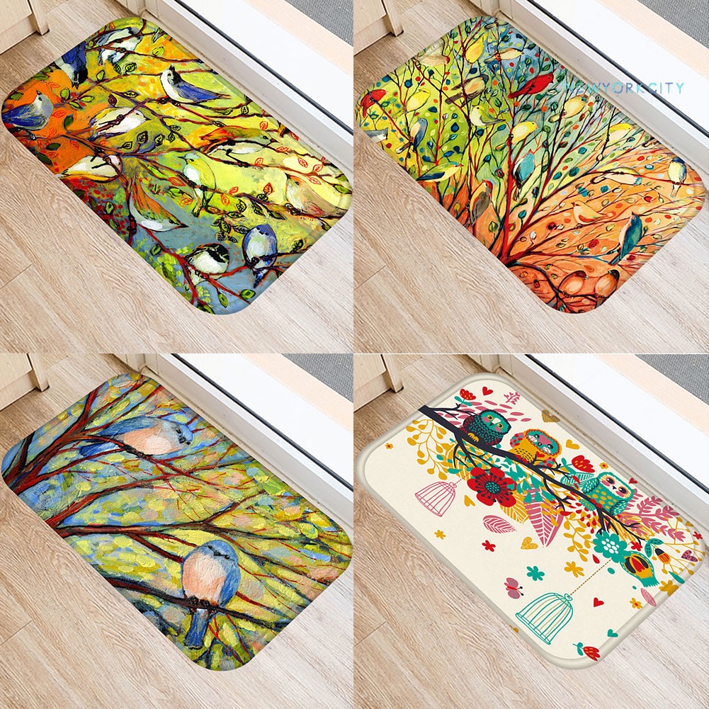 Thảm lót cửa chùi chân Chống Trượt Hình Cành Hoa
