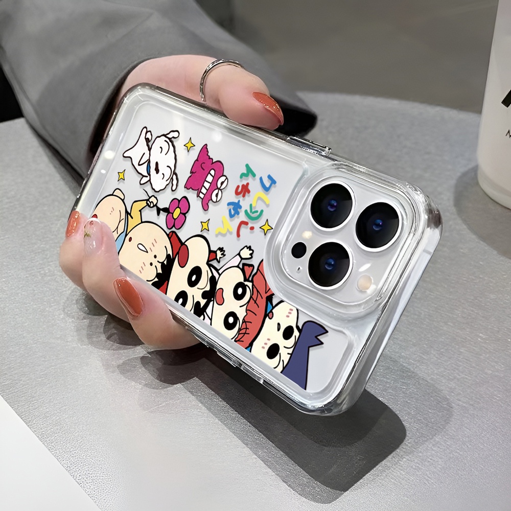 Ốp Điện Thoại Trong Suốt In Hình Gia Đình Bút Chì Shin-chan Cho iphone 14ProMax 14Plus 13 11 12 7Plus X XR XS Max
