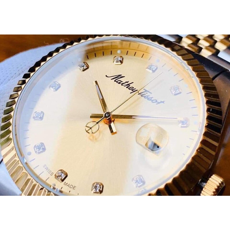 ĐỒNG HỒ NAM CHÍNH HÃNG MATHEY TISSOT H710BDI Rolly II Crystal Gold Dial
