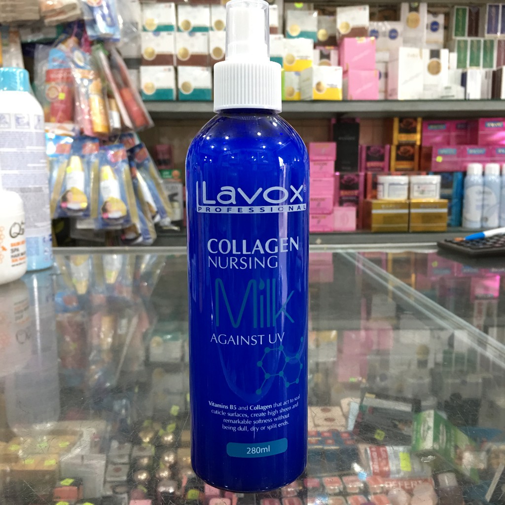 Lavox Collagen Nursing Milk Against UV 280ml - Sữa Dưỡng Collagen Chống Tia Uv Siêu Bảo Vệ Tóc (Xanh)