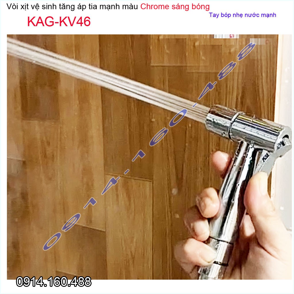 Vòi xịt vệ sinh nhà tắm KAG-KV46 vòi xịt bồn cầu màu inox tia nước mạnh sử dụng tốt siêu bền
