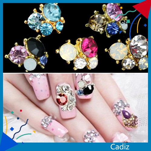 [Hàng mới về] Bộ 10 Phụ Kiện Đính Đá Trang Trí Móng Tay 3D