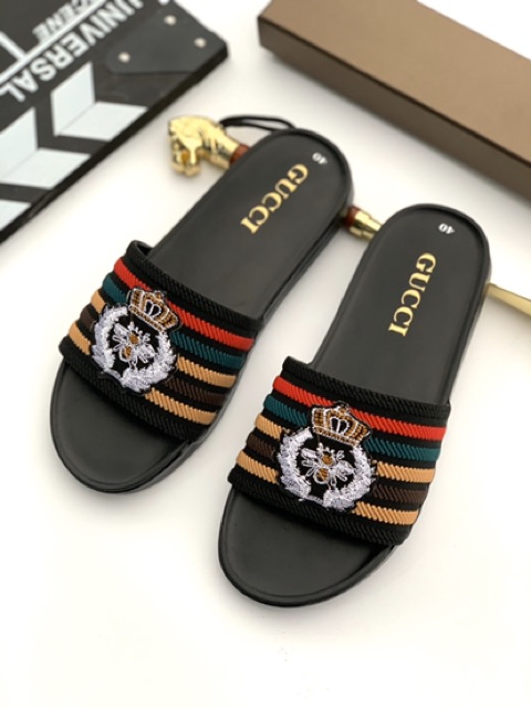 (HOT Kèm Video) Dép Nam Thổ Cẩm Thêu Ong Trắng Ms2020 | BigBuy360 - bigbuy360.vn