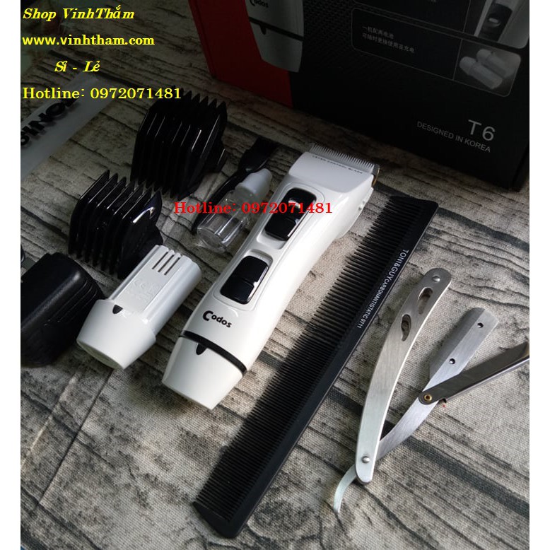 tông đơ cắt tóc chuyên nghiệp T6 [TẶNG KÈM DAO CẠO + LƯƠC CHUYÊN DỤNG TONYGUY]