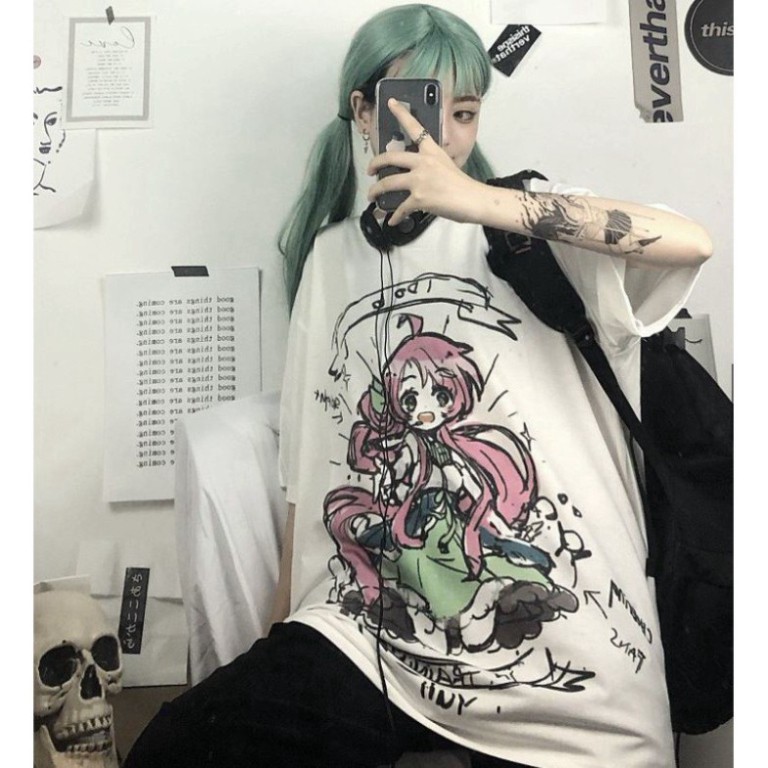 Áo thun tay lỡ Unisex, áo phông form rộng ANIME M411 KL SHOP DVSHOP