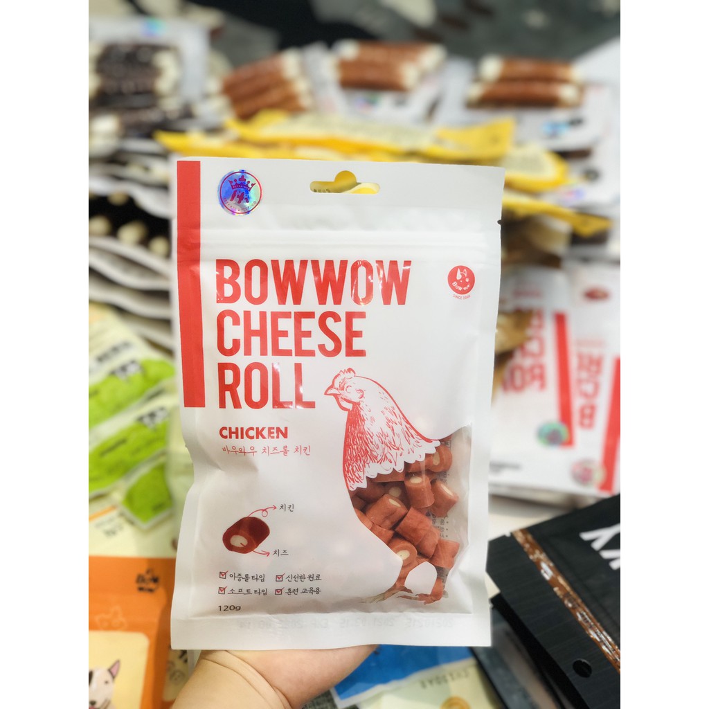 Ăn vặt cho chó - Cuộn phô mai Bowwow gói 120g