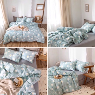 Bộ chăn ga gối cotton Hàn Vintage siêu dễ thương
