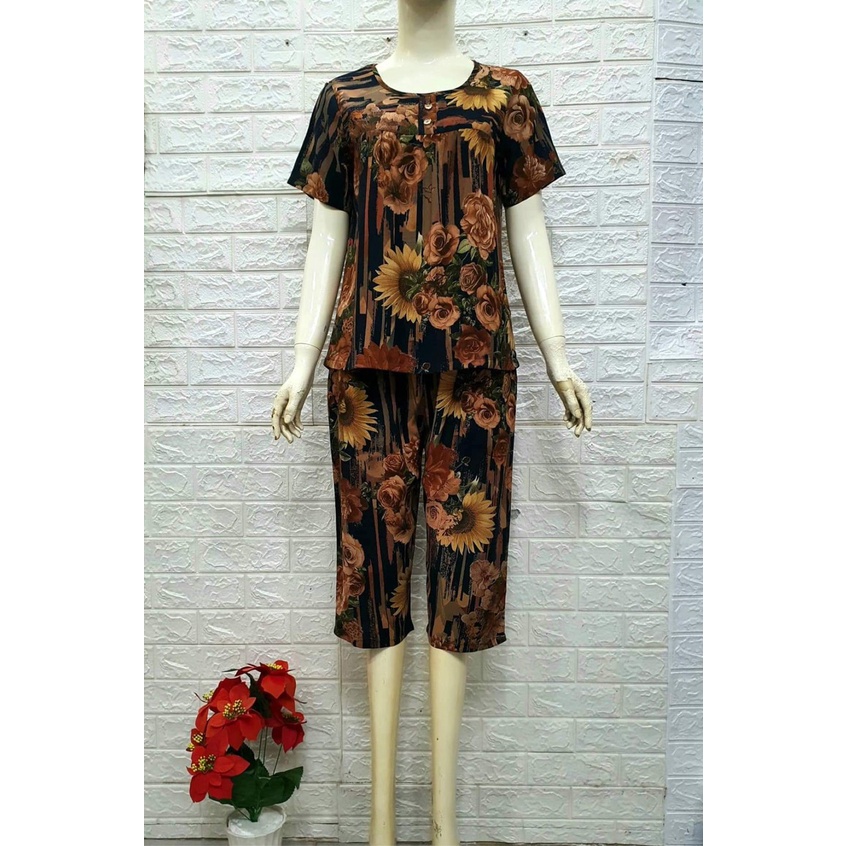 (57kg - 64kg) S3 - Đồ Bộ Mặc Nhà, Đồ Bộ Nữ Quần Lửng Tay Ngắn Tole (Lanh) Nhung Trung Niên Bigsize