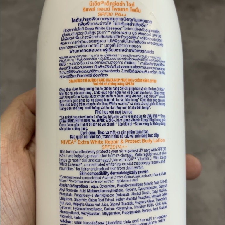 Dưỡng thể Trắng da chống nắng NIVEA Extra White Repair &amp; Protect Body Lotion 350ml