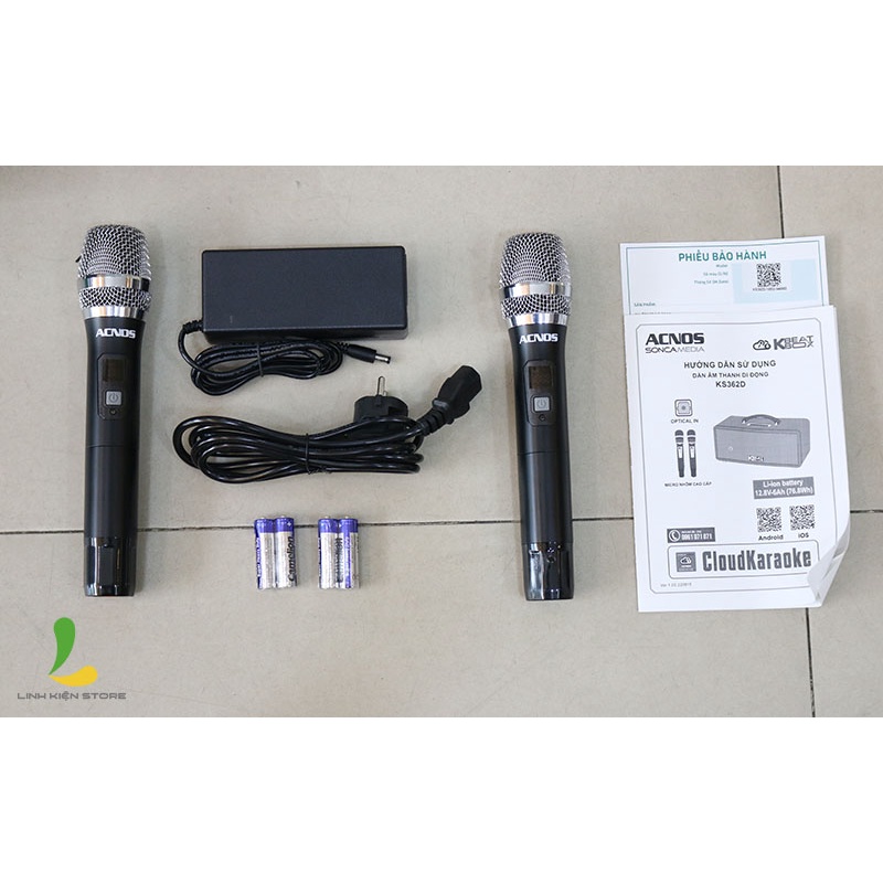 Loa kéo HOSAN KS362D thùng gỗ bọc da tặng kèm micro không dây hát karaoke