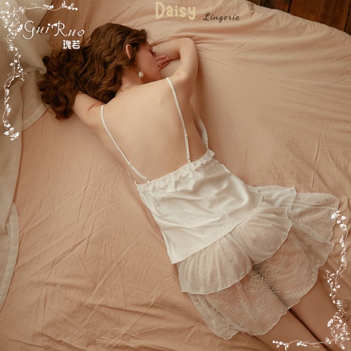 [Hỏa Tốc, Bảo Mật] Đầm Ngủ Sexy Gợi Cảm Váy Ngủ Lụa 2 Dây Phối Ren Đính Nơ Nhỏ Cao Cấp Dễ Thương - Mã VN004