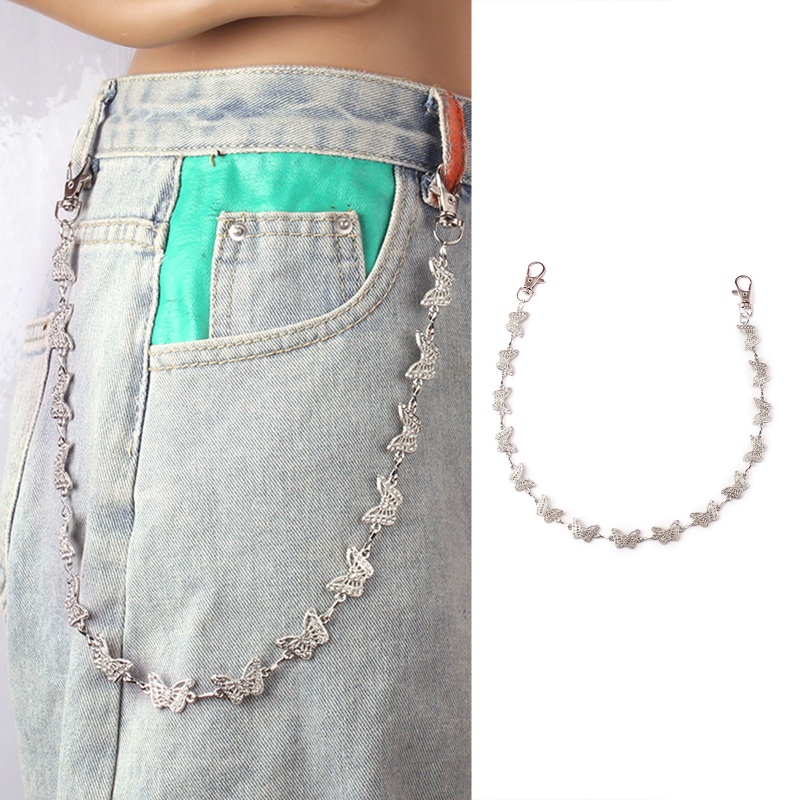 Youyo Dây Xích Một Lớp Hình Bướm Kèm Dây Xích Đeo Thắt Lưng Dạng Xích Goth Cho Nữ