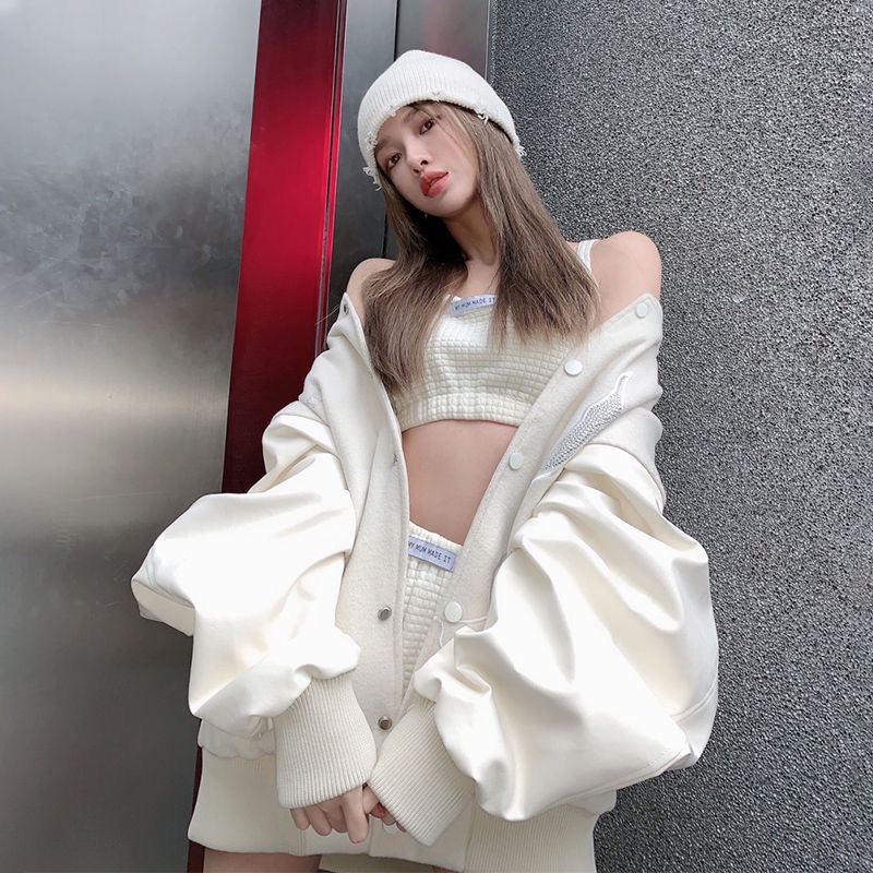 Áo Khoác Bóng Chày Đính Đá Thời Trang Thu Đông Mới 2022