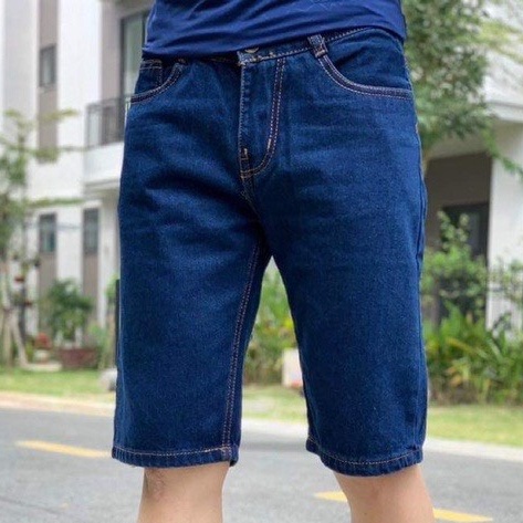 Quần Short Jean Nam Andromeda Phom Xuông Vải Dày Không Co Dãn Không Ra Màu