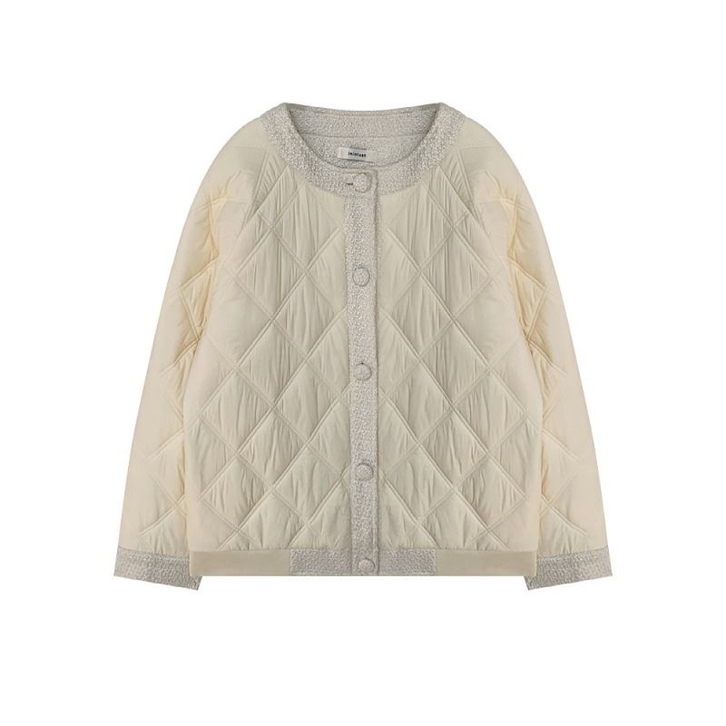 [Follow and polite] Áo khoác cotton phối lông phong cách mùa đông Pháp thiết kế mới cho nữ sinh