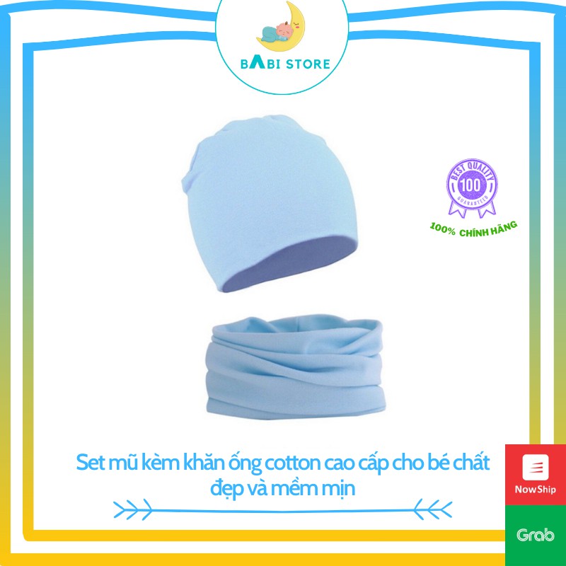 [FreeShip-Hàng Chuẩn] Mũ và khăn ống cotton cao cấp cho bé trai/gái