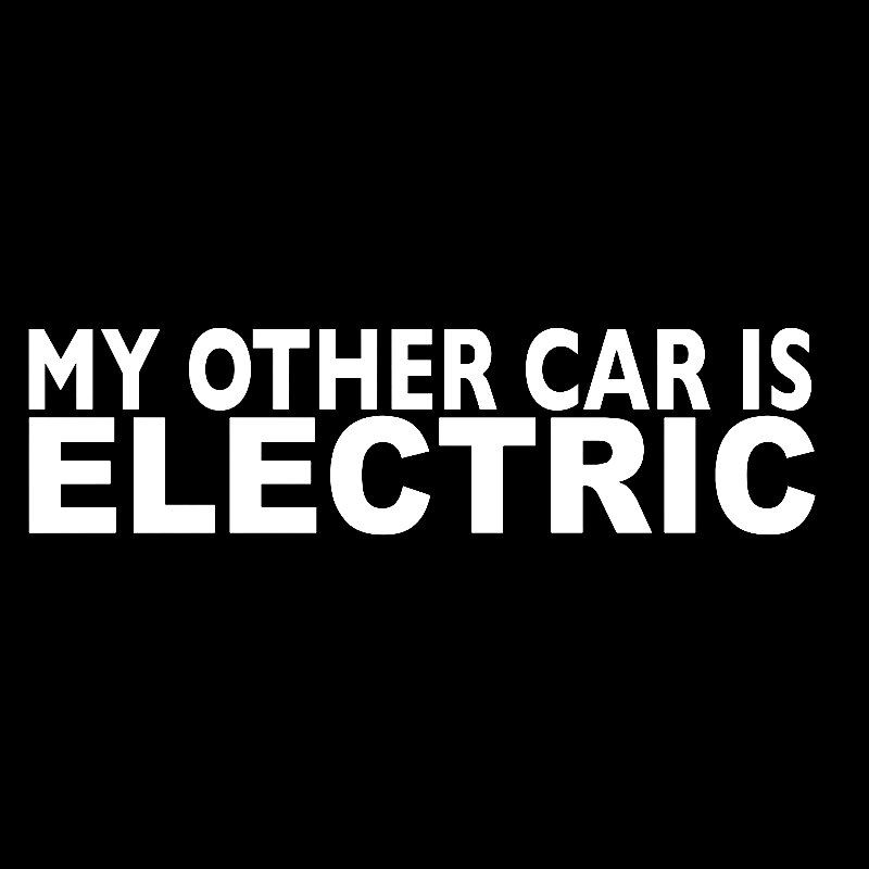 Decal dán trang trí xe hơi hoạ tiết MY OTHER CAR IS ELECTRIC bằng chất liệu vinyl kích thước 18cm*4.7cm