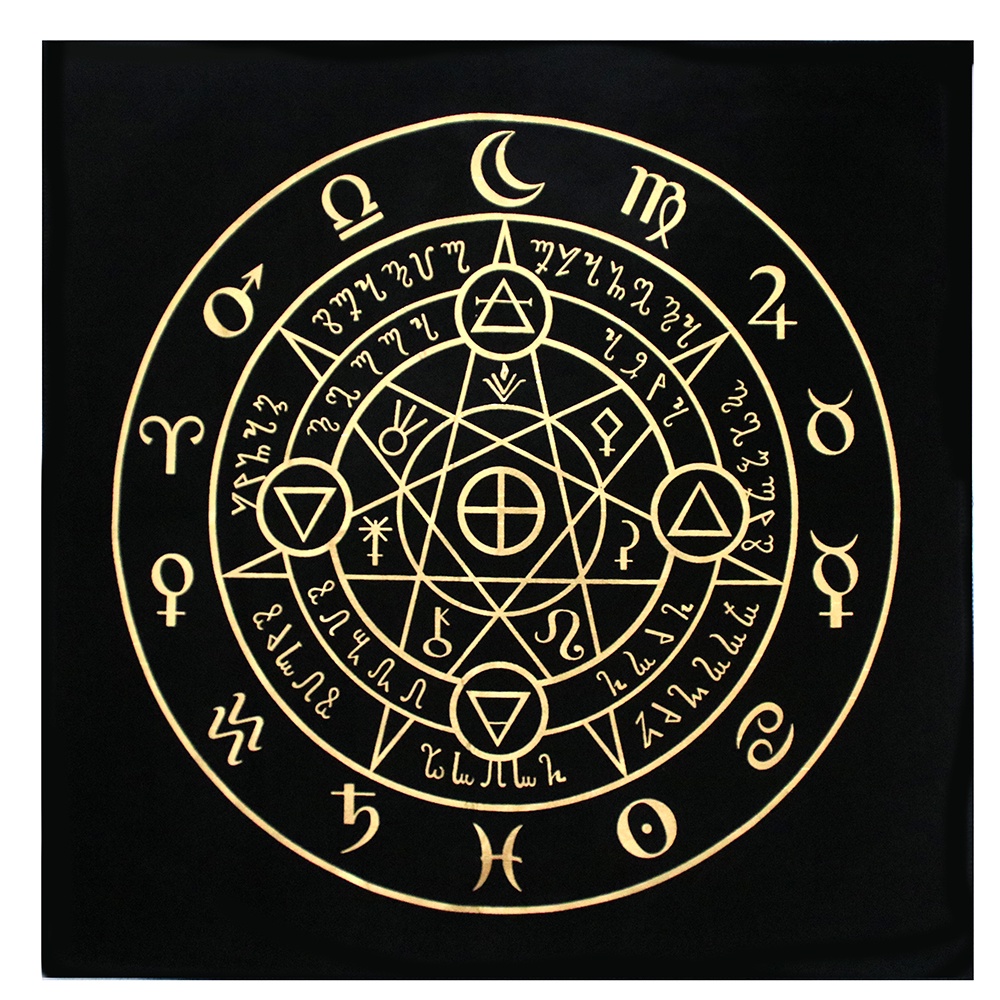 Altar Tấm Vải Vuông Hình Ngôi Sao Mặt Trăng Mặt Trăng Phù Thủy Bài Tarot