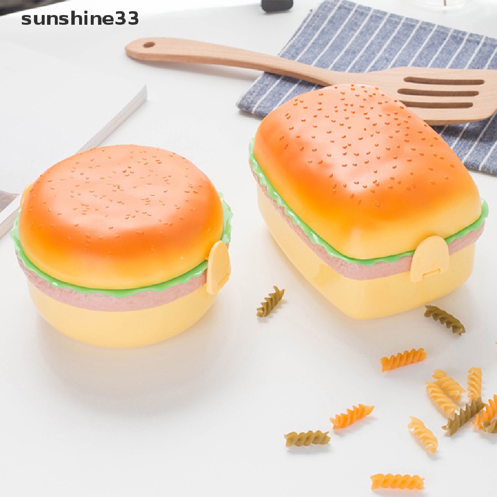 Hộp cơm Hai Tầng Hình Hamburger Sáng Tạo Cho Bé