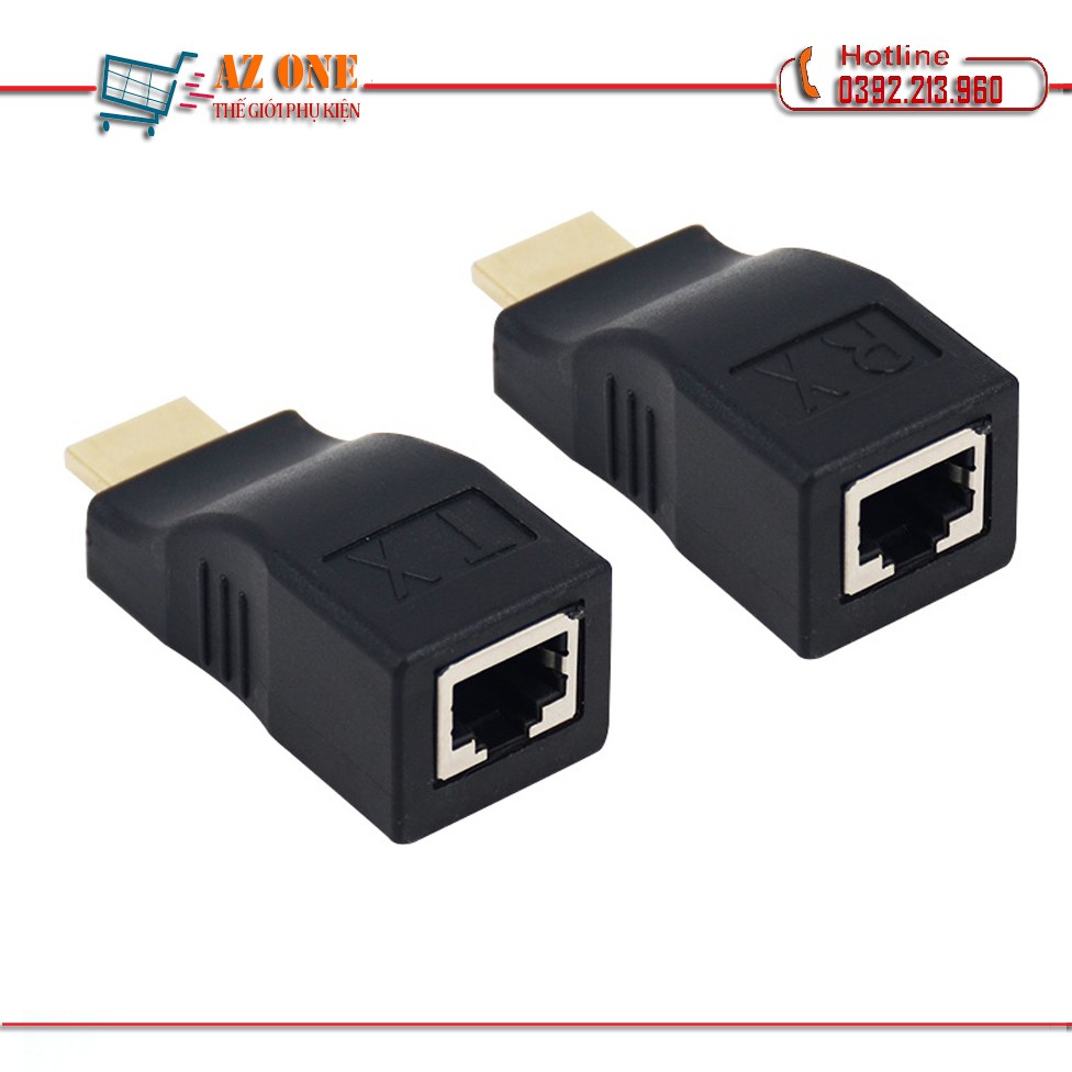 Đầu chuyển đổi HDMI Extender To LAN 30M cat-5e/6 cable (Hộp Xanh)