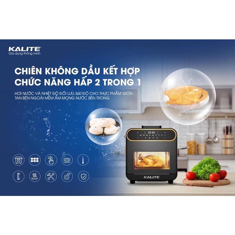 (Mã CHUT002 giảm 8%) Nồi Chiên Không Dầu Kalite Steam Pro X 15L (New 2021) - Hàng Chính Hãng