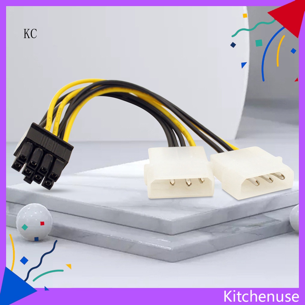 [KC] 18cm Video Card Power Cable Dual 4Pin to 8Pin PCI Express Graphics