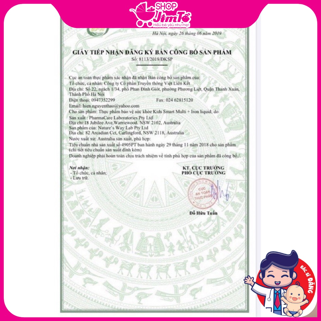 Nature’s Way Kids Smart Liquid Multi + Iron Bổ Sung Sắt Và Vitamin Cho Bé Lọ 200ml