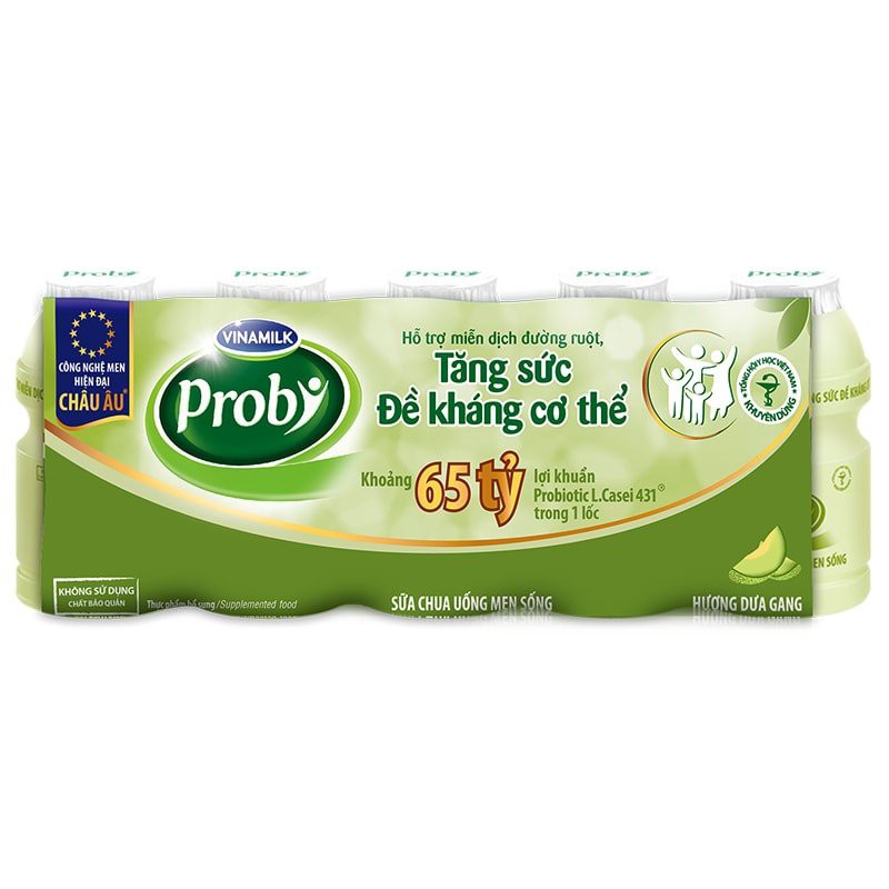 Lốc 5 Lọ Sữa Chua Uống Probi vị Dưa Gang 65ml