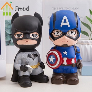 Ống heo tiết kiệm tiền xu hình siêu anh hùng Marvel Người Nhện/ Người Dơi /Người Sắt/Đội trưởng Mỹ