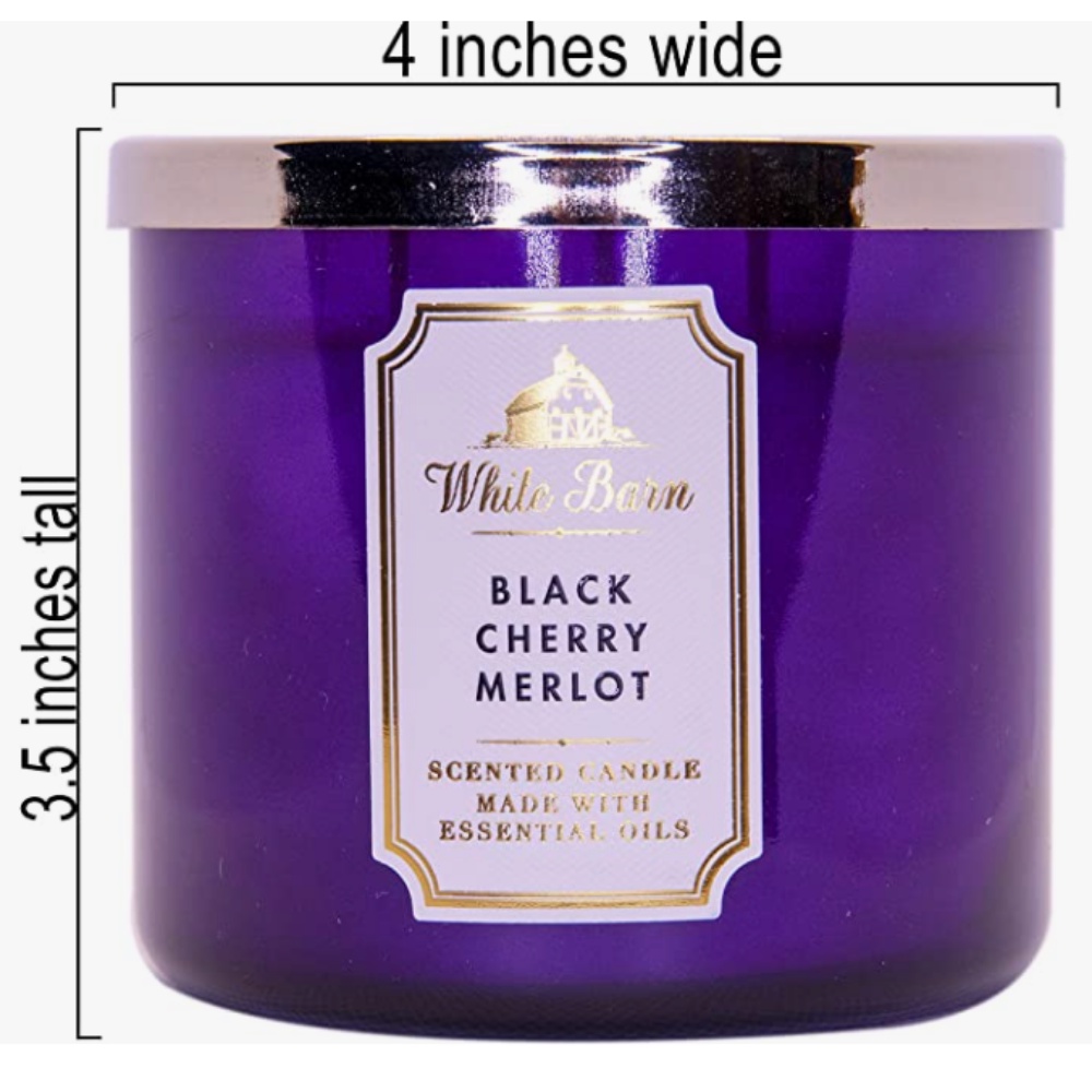 [BILL MỸ] NẾN THƠM THƯ GIÃN BATH AND BODY WORK WHITE BARN 3 BẤC MÙI BLACK CHERRY MERLOT