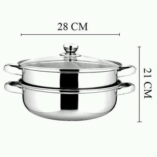 <FREESHIP> NỒI HẤP 2 TẦNG INOX CAO CẤP SIZE 28CM