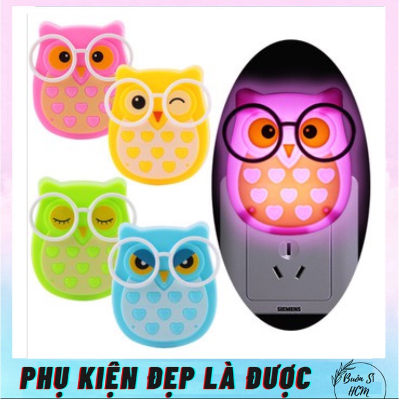 Đèn Ngủ Cú Mèo Cảm Biến Sáng Khi Trời Tối