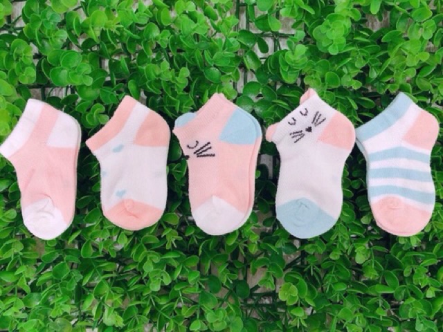 Set 5 Đôi Tất Hình thú Cổ  thấp Cho Bé hãng kidsock [ Cam Kết Đẹp Y Hình]