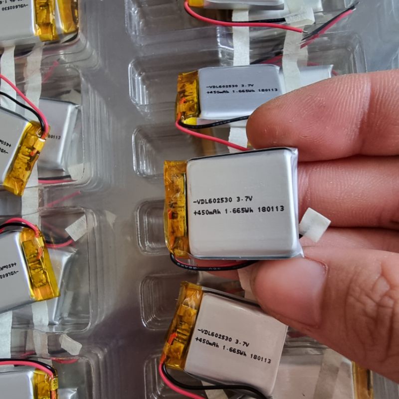 Pin polymer 602530 3.7V 450mAh có mạch bảo vệ 6 × 25 × 30mm