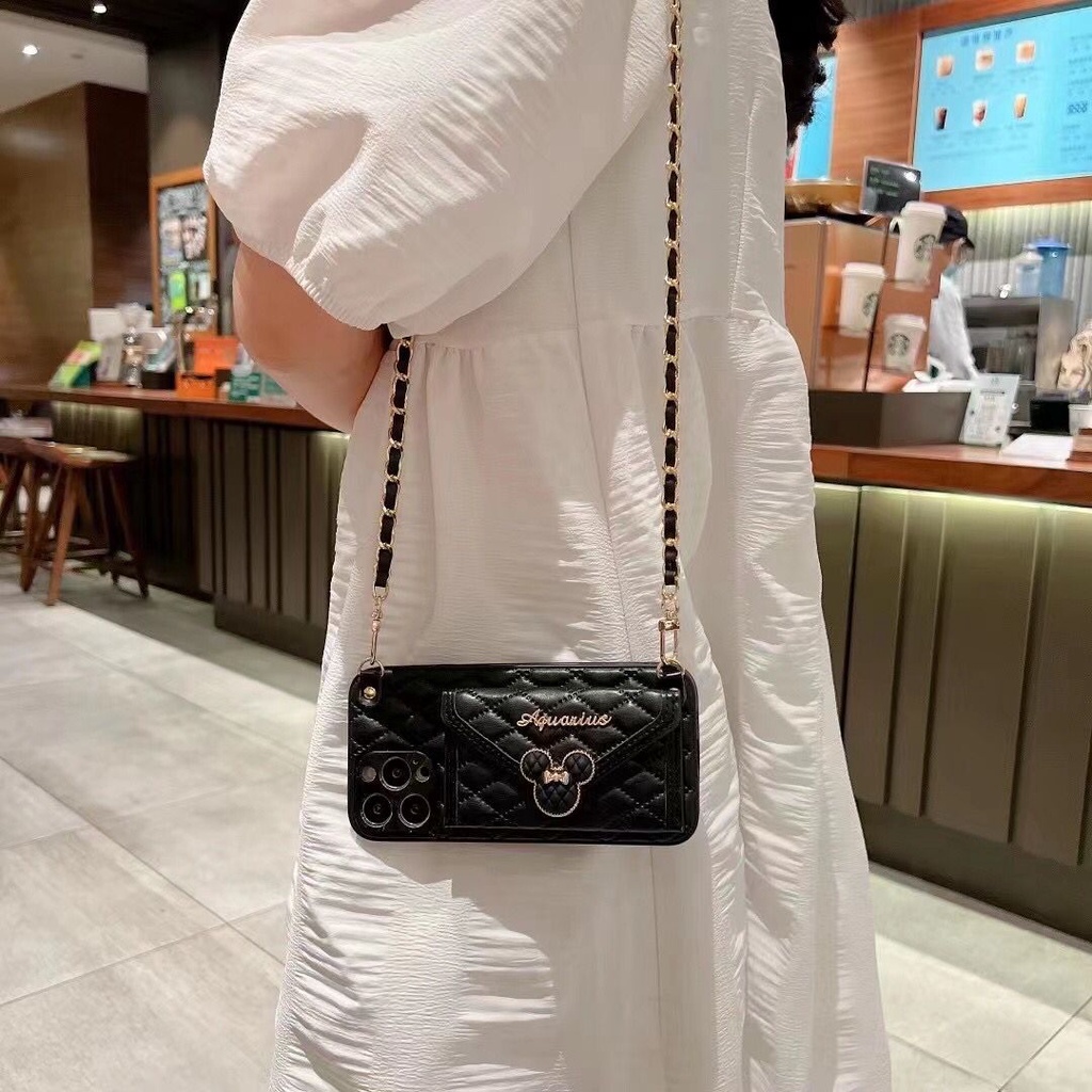 Ốp Điện Thoại Dạng Ví Có Dây Đeo Chéo Cho iPhone 12 pro max 11 pro max 13 pro max 11