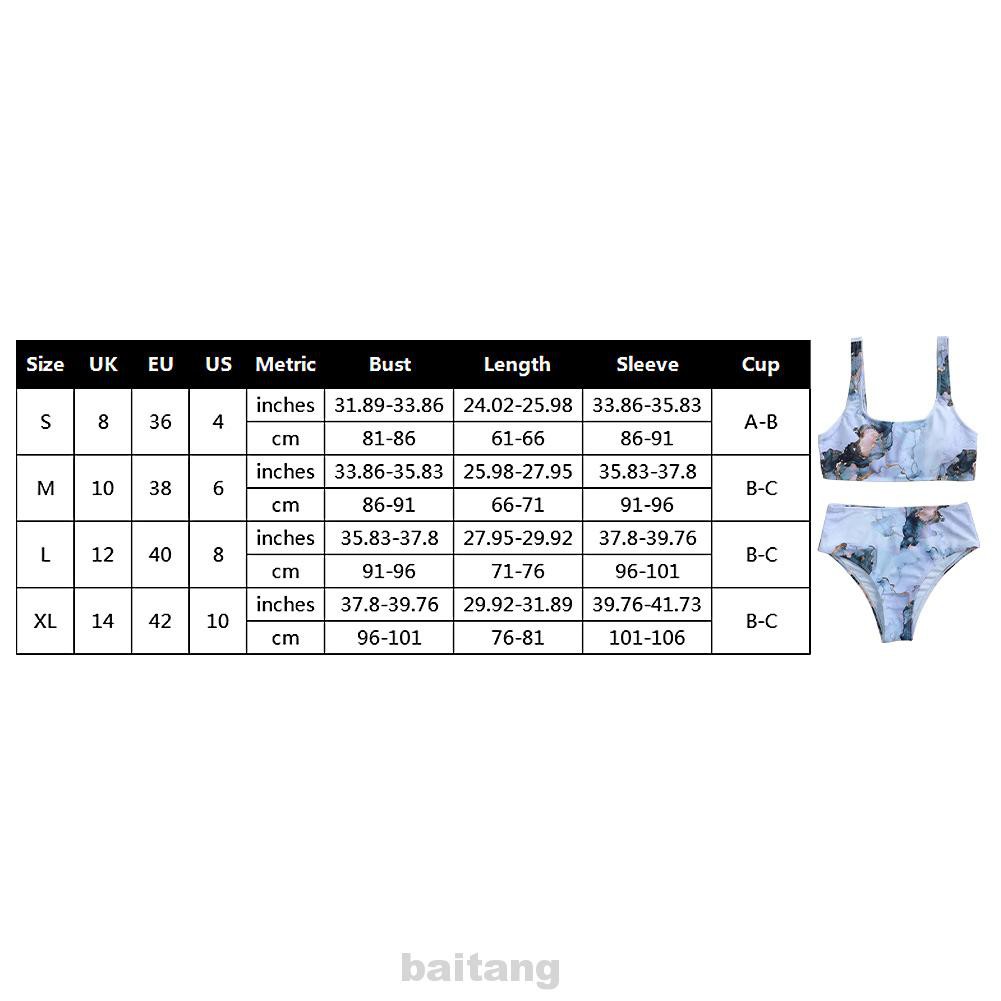 Bikini Thể Thao Lưng Cao Hoạ Tiết Đá Cẩm Thạch | BigBuy360 - bigbuy360.vn