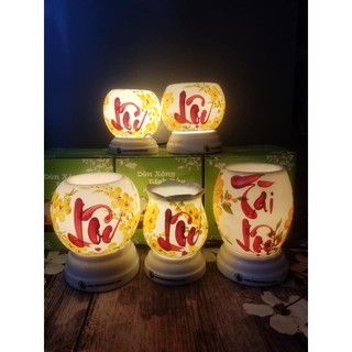 ĐÈN XÔNG TINH DẦU SỨ THẤU QUANG BÁT TRÀNG (TẶNG KÈM BÓNG DỰ PHÒNG)