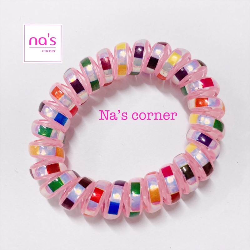 Cột tóc lò xo / buộc tóc lò xo ánh nhũ trong thời trang