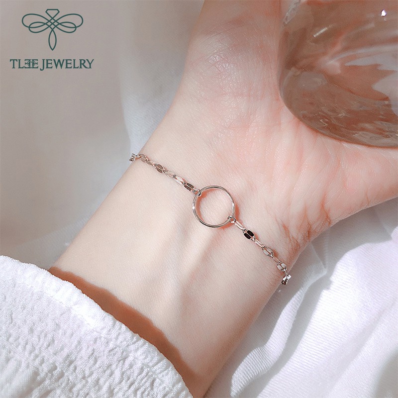 Lắc tay bạc nữ TLEE circle thanh mảnh cá tính TleeJewelry LT0107