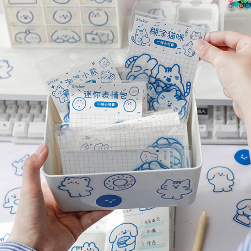 PeachBộ 40 Miếng Dán Hình One Ton Little Dễ Thương Dùng Trang Trí Sổ Tay/ Album Ảnh DIY