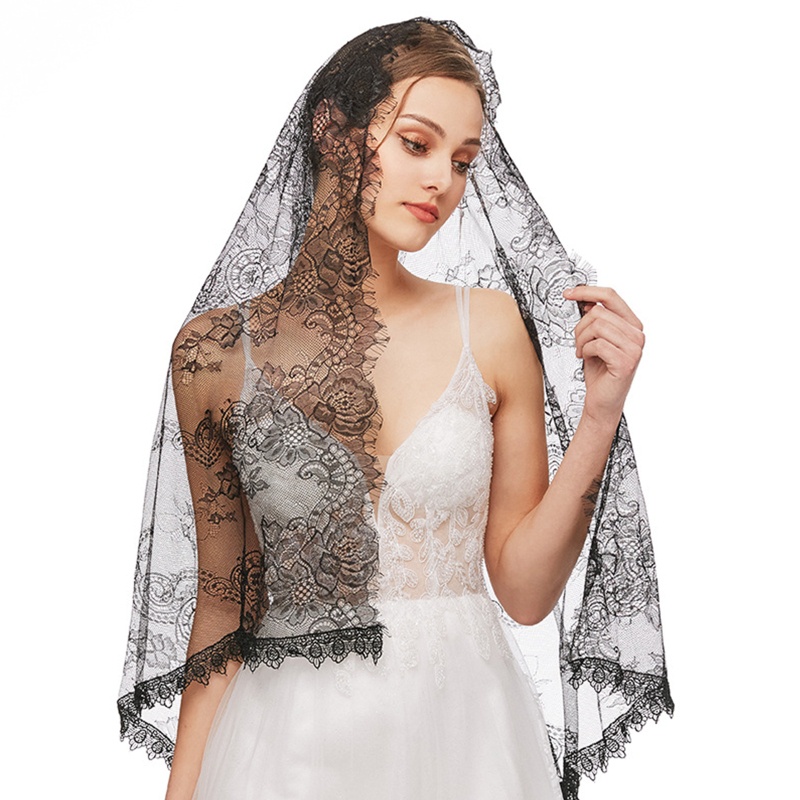 Xiangbao Khăn Choàng Ren Hoa Che Mặt Đi Nhà Thờ Mantilla La Tinh