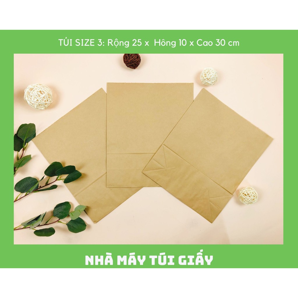 10 Chiếc Túi giấy Nhật SIZE 3 KT:25x10x30cm KHÔNG quai- Giấy mịn đẹp KHÔNG MÙI