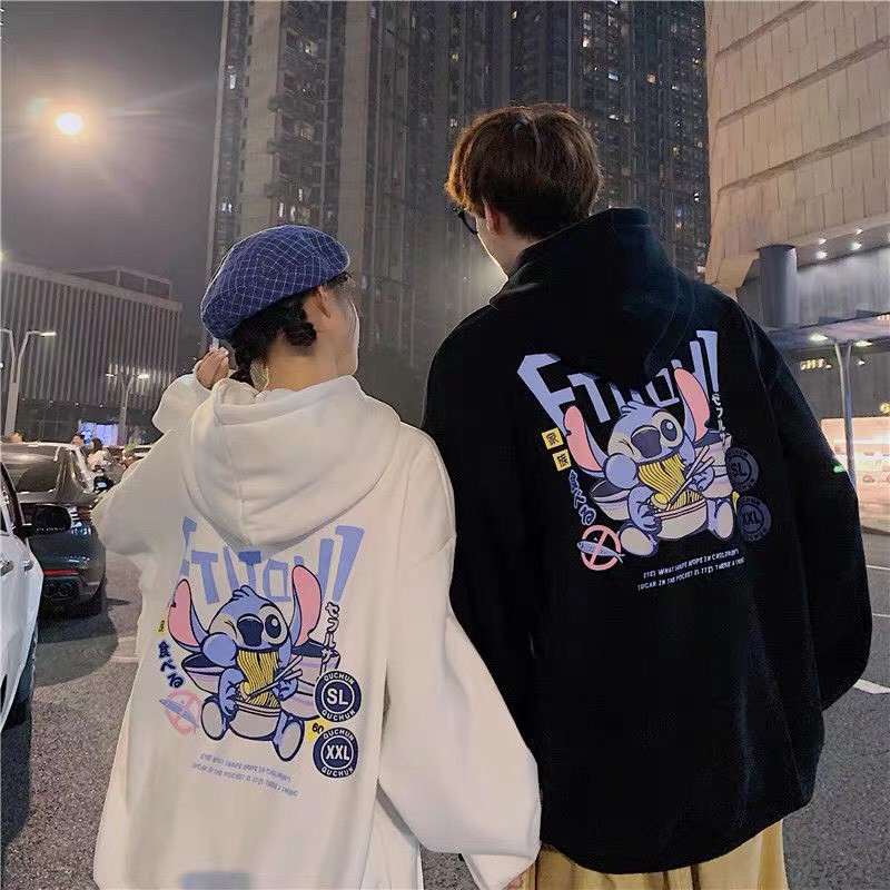 Áo hoodie nỉ unisex form rộng Stich Ăn Mỳ nam nữ ulzzang Wind