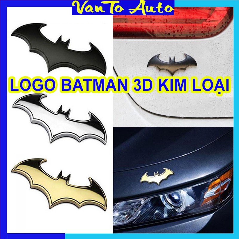 ⚡Video Thật⚡ Logo BATMAN 3D Kim Loại Trang Trí Ô Tô