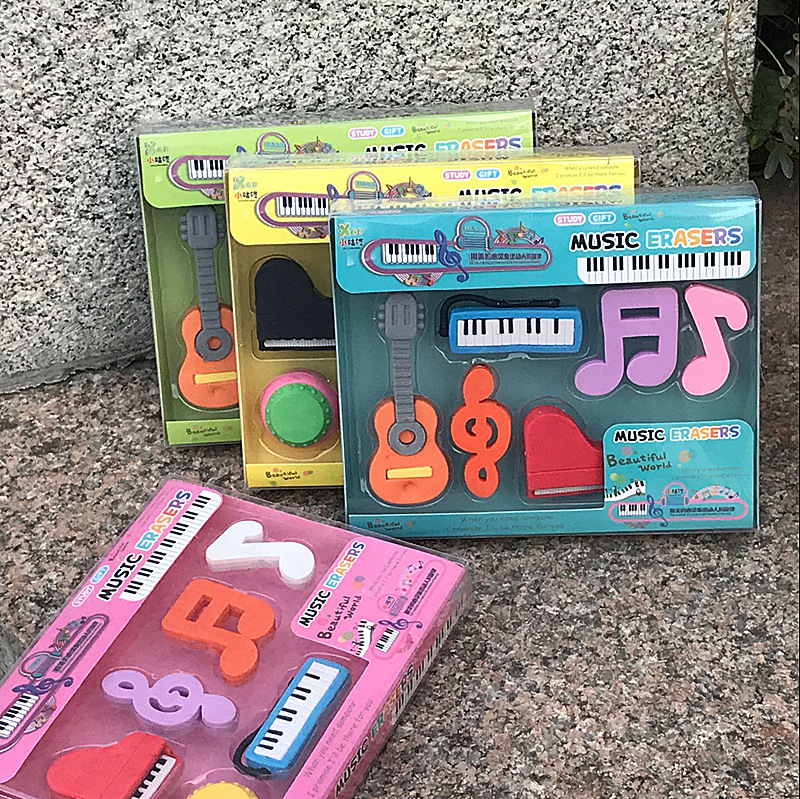 Spot Creative Music Rubber Piano Xiaoyui Color Eraser Children Gift Rubber Gift Set Combination