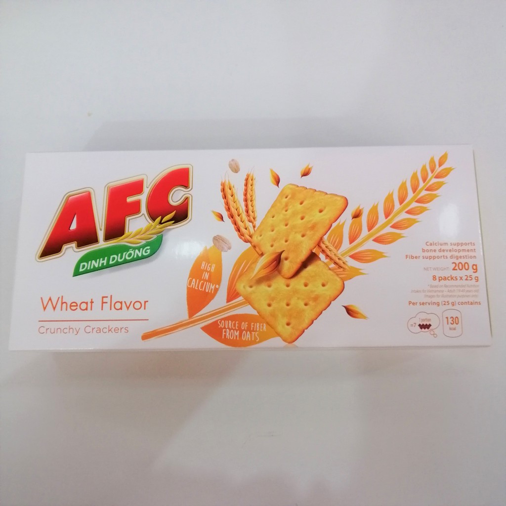 Bánh Cracker AFC Dinh Dưỡng Vị Lúa Mì (Hộp 200g)