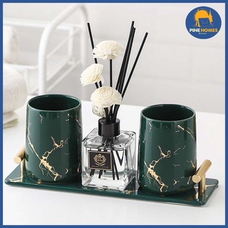 Bộ Cốc Đánh Răng Kèm Khay Gốm Sứ Cao Cấp